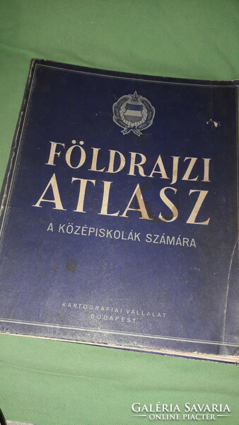 1958.KARTOGRÁFIAI VÁLLALAT - KÖZÉPISKOLAI ATLASZ kihajtható lapokkal a képek szerint