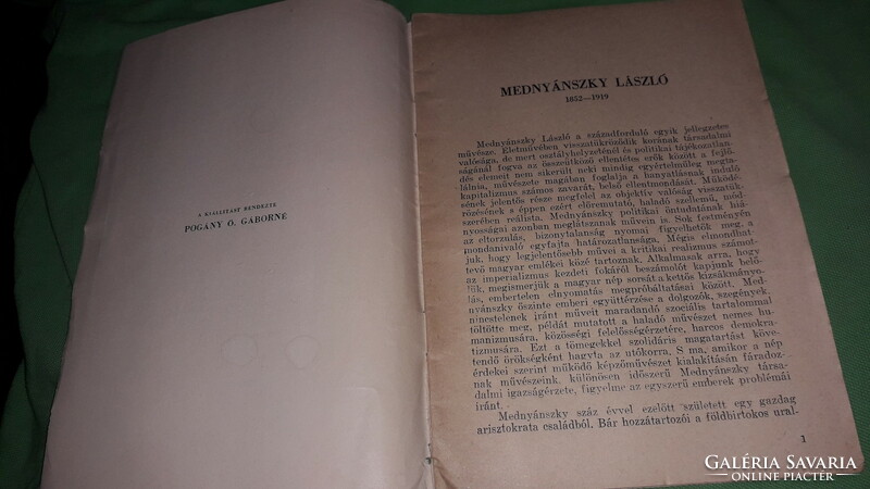 1952.Pogány Ö. Gáborné Mednyánszky László emlékkiállítása katalógus könyv képek szerint Forum