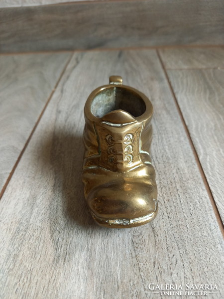 Gorgeous old copper boot (pencil holder)