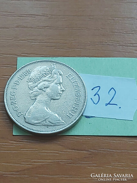 English England 10 pence 1969 ii. Erzsébet, copper-nickel, 32.