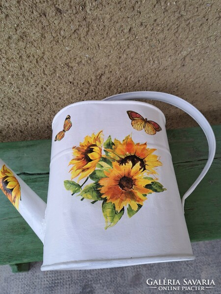 Sunflower Decoupage Decoupage Decoupage Tin Watering Can Butterfly Village Peasant Peasant