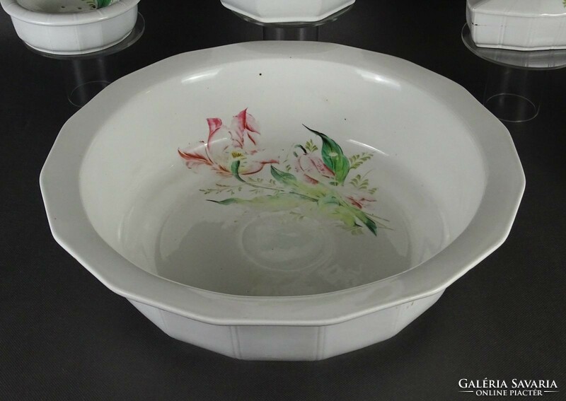 1N289 Antik hibátlan 5 darabos porcelán mosdókészlet mosakodó készlet
