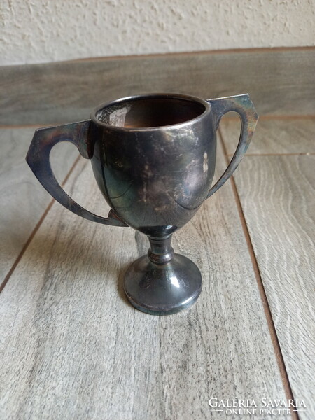 Old small silver plated engraved trophy