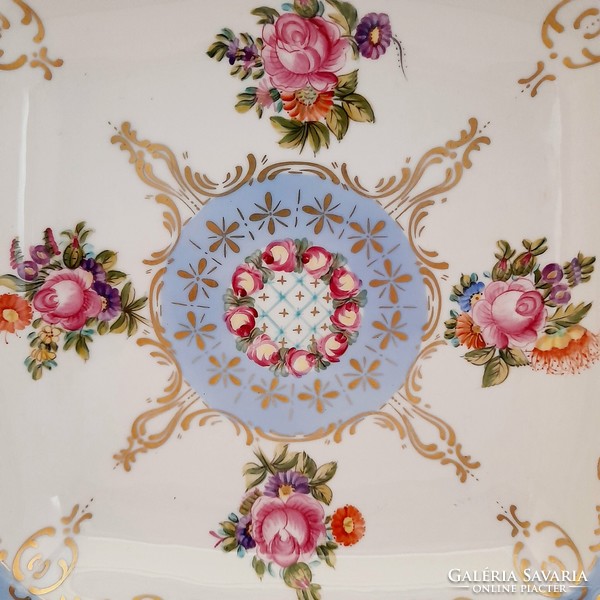 Hollóházi porcelán nagyméretű barokk tál