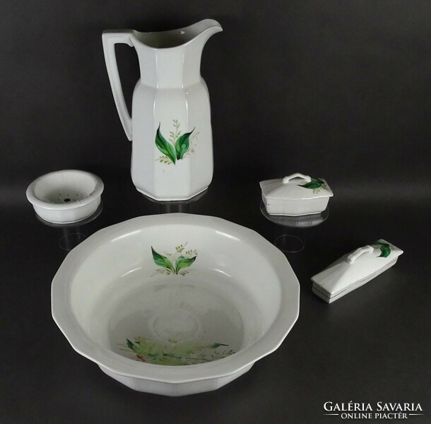 1N289 antique flawless 5-piece porcelain wash basin set