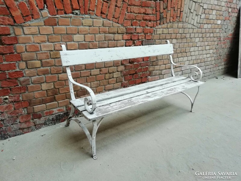 Forged, original color, not yet restored outdoor bench from the end of the 19th century, a beautiful piece of art