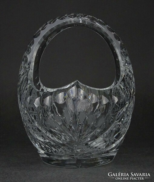 1N414 old polished glass basket ornament