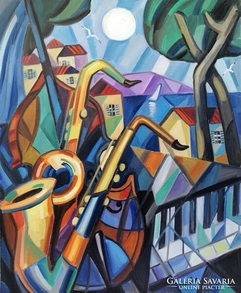 Matin du musicien- Samuel Veksler (1966) A zenész reggele-60x73