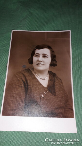 Antique 1920s lady portrait photo sepia postcard as pictured
