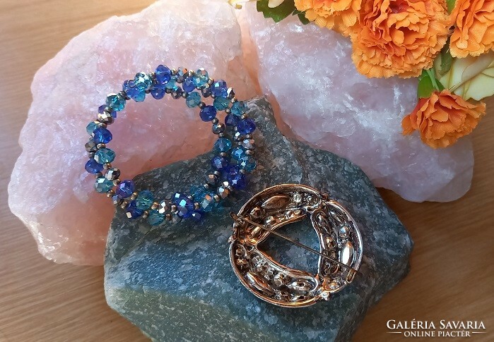 Jewelry fair! 77. Set - swarovski crystal pearl bracelet with extra stone brooch