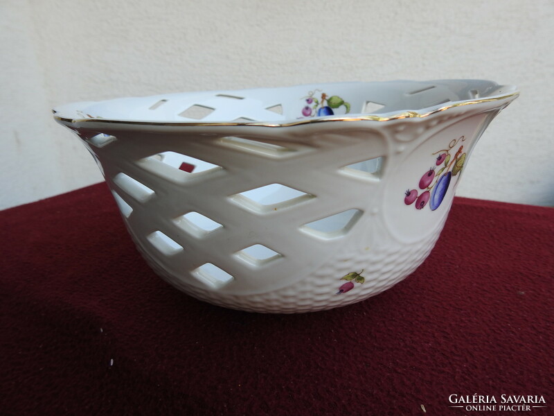 Hollóháza morning glory pattern large bowl centerpiece