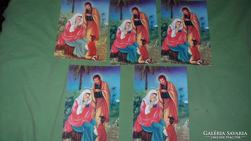 Retro színes keresztény postatiszta karácsonyi képeslapapok 5 db EGYBEN a képek szerint  10.