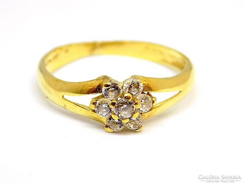 Virágos köves arany gyűrű (ZAL-Au115731)