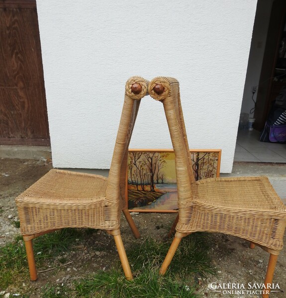 Rattan nád étkező szék pár