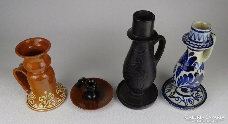 1N430 old ceramic walking candle holder 4 pieces