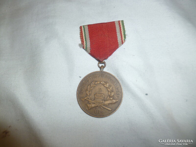 Régi önkéntes tűzoltó kitüntetés 5 éves szolgálat 1958