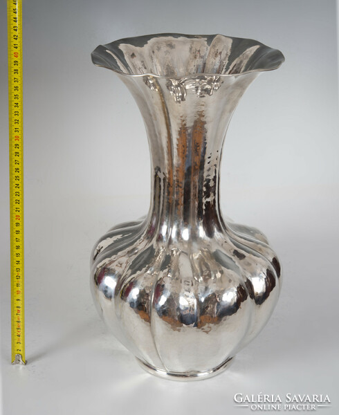 Large silver art deco vase