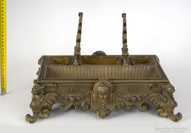 Empire style gilded bronze desk set