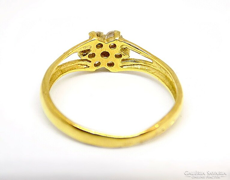 Gold ring with floral stones (zal-au115731)
