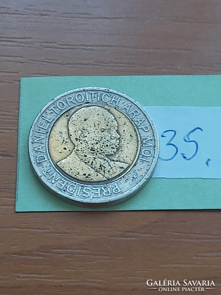 Kenya 20 shillings 1998 daniel toroitich arap moi, bimetal 35.