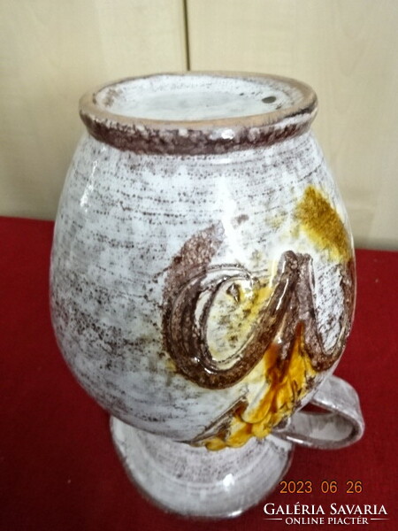 Glazed ceramic jug, height 21 cm. Jokai.