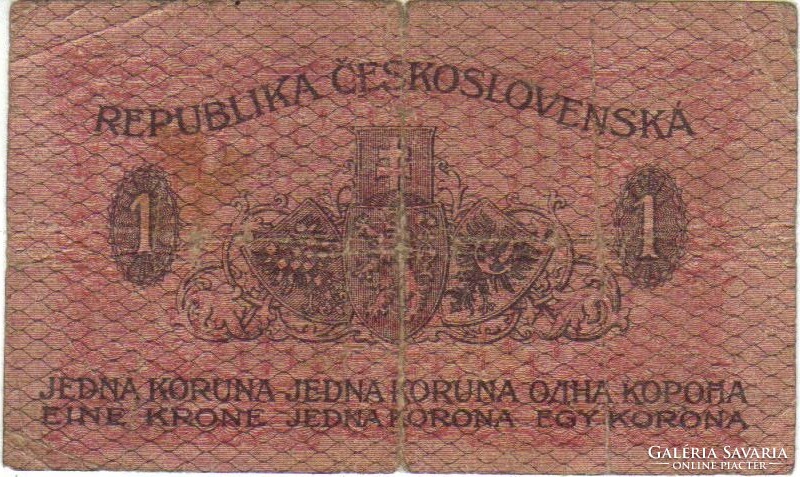 1 korun korunu korona 1917 Csehszlovákia 1.