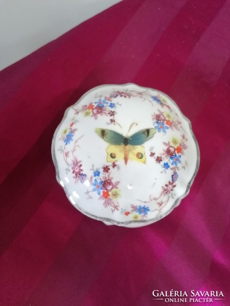 Old drasche porcelain bonbonier with a butterfly motif