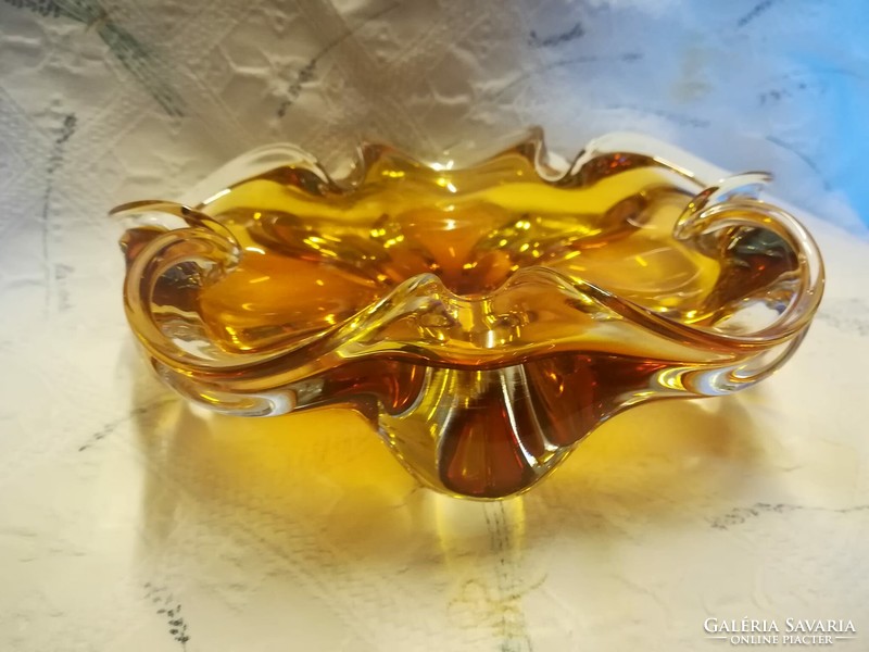 Thick-walled glass bowl /design by josef hospodka/