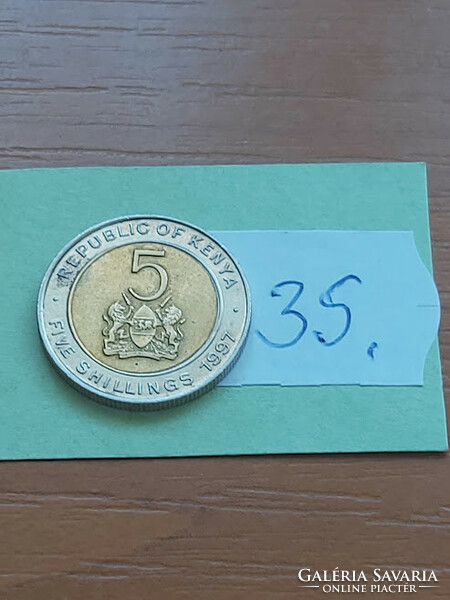 Kenya 5 shillings 1997 2nd president daniel t. Arap moi, binet 35.