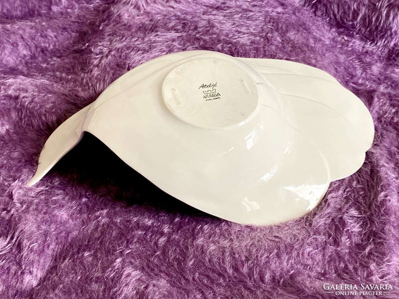 Atelje finland arabia white dove retro design porcelain serving bowl centerpiece