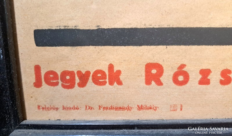 György Eiser's piano concert - poster from 1944 - Jewish pianist, Judaica - Rózsavölgy publishing house