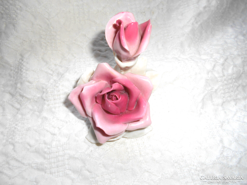 ENS  Német   porcelán rózsa 2 virággal