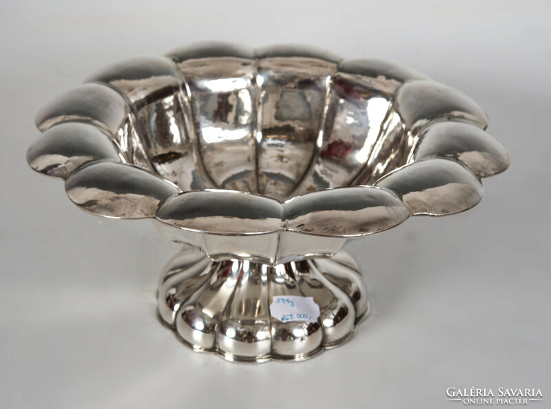 Silver art deco round bowl / centerpiece