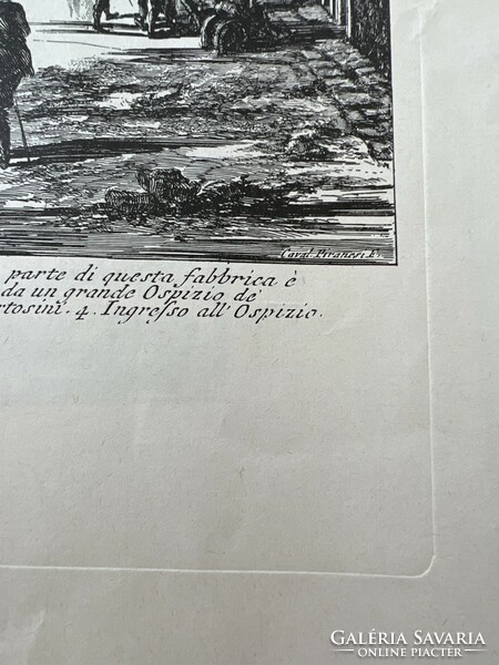 Caval poranesi f. Print etching veduta delgi superiori delle terme di diocleziano