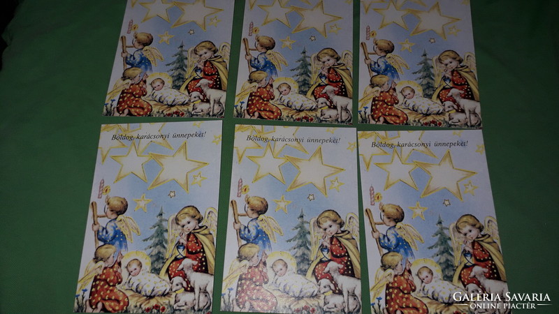 Retro színes keresztény postatiszta karácsonyi képeslapapok 6 db EGYBEN a képek szerint 7.