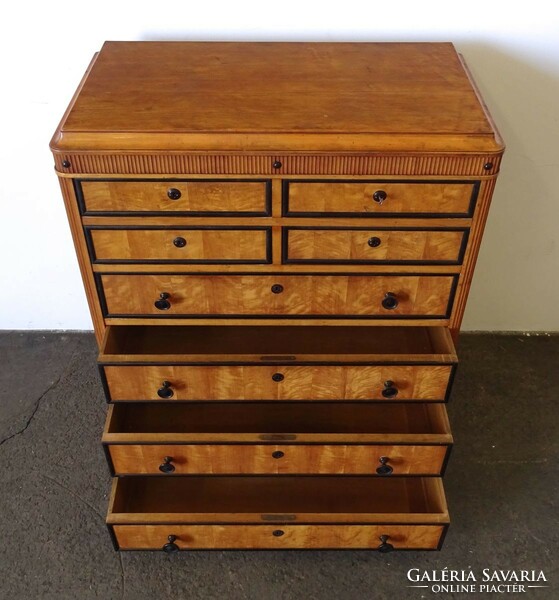 1N309 antique eight-drawer chest of drawers 130 cm