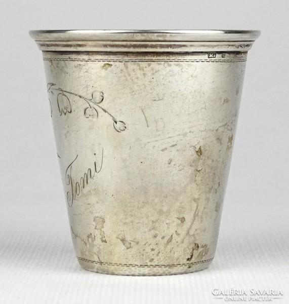 1N332 silver glass baptismal cup with old Tomi inscription 47g