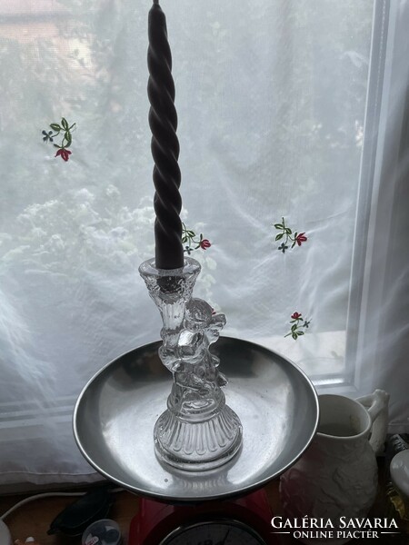 Angelic ice glass candle holder