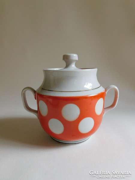 Dotted sugar bowl from the Soviet era