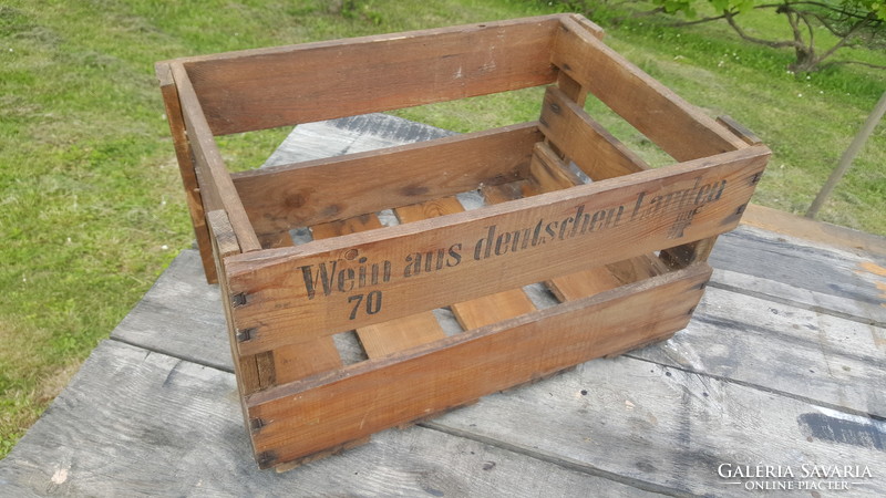 Old marked German, wooden storage compartment
