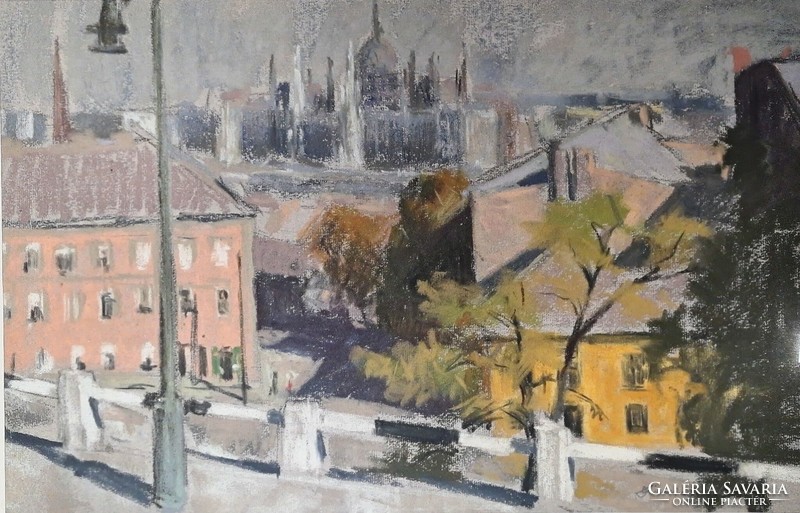 István Dienes - Budapest skyline with the parliament in the background-