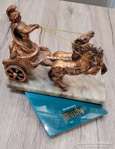 Roman chariot. Copper marble base.