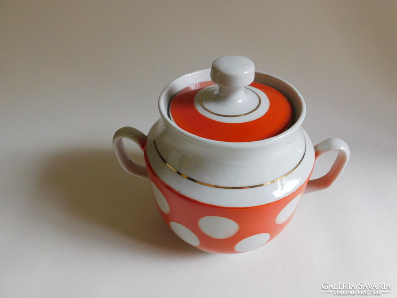 Dotted sugar bowl from the Soviet era