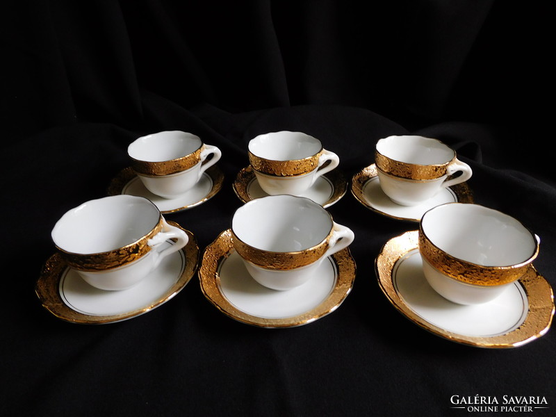 Bohemia coffee set with relief gilding - 6 sets