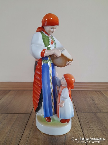 Rarely painted antique Zsolnay bread slicer figure