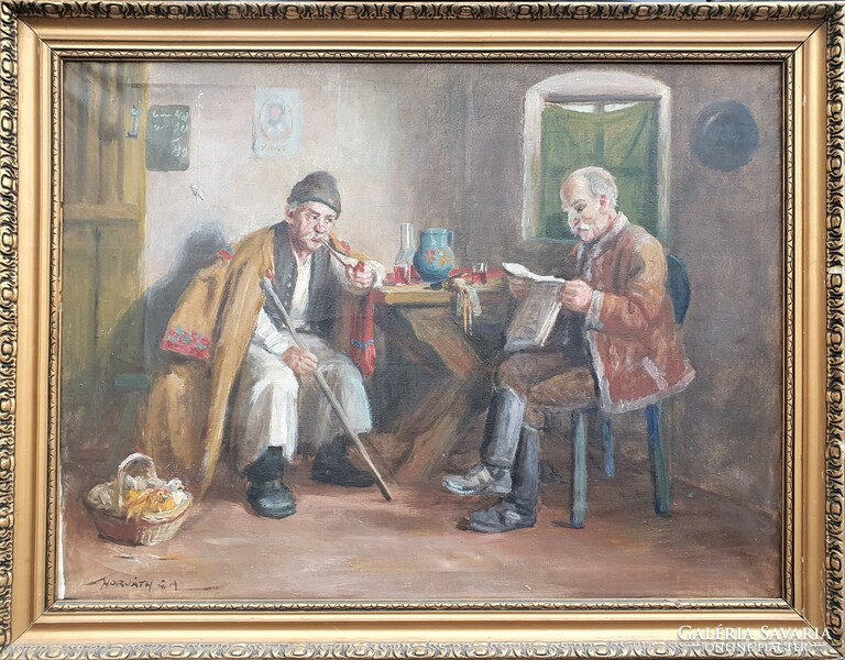 Horváth g. Andor / wine drinkers in the pub