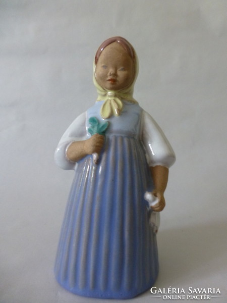 Ceramic little girl with flowers and a scarf