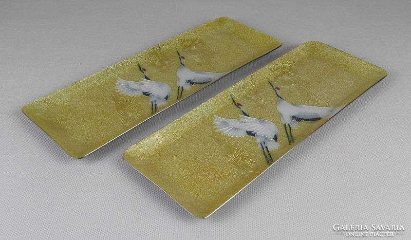 1N117 bird shippo yaki Japanese cloisonne enamel bowl in a pair of gift boxes