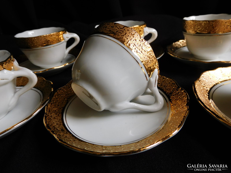 Bohemia coffee set with relief gilding - 6 sets