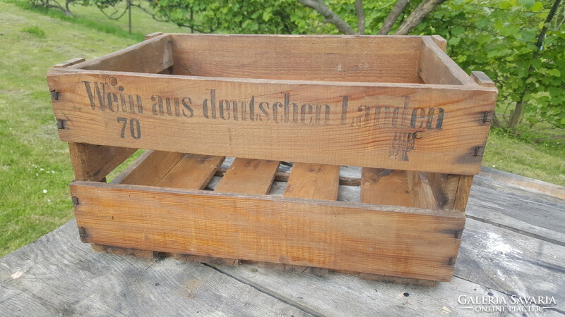 Old marked German, wooden storage compartment